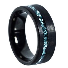 Blue Aquamarine Inlay Black
