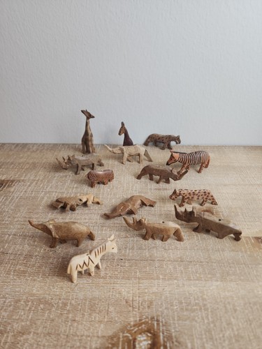 Vintage wooden animals - wooden, safari