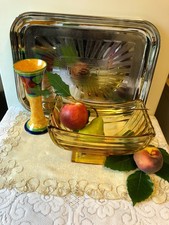 Sowerby amber glass art - glass, deco