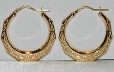 9CT GOLD DIAMOND CUT LARGE