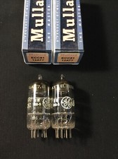 Matched Pair MULLARD (GE Label) 12AT7 ECC81 Preamp VACUUM TUBES Tested 8.8097