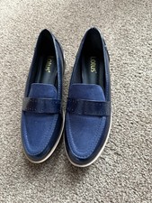 Ladies Size 5 Navy Blue Lotus Shoes BNWOB Slip On Comfort