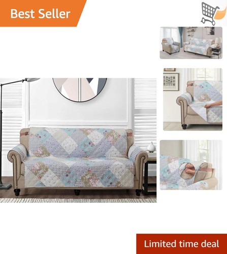 Blue green patchwork - blue,