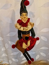 Vintage Katherine Collection Wayne Kleski Hanging Jester Clown. Excellent Cond.
