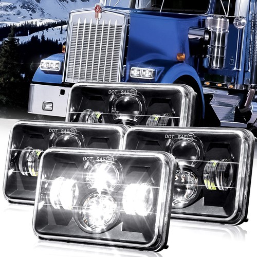 4pcs 4x6 led headlights lo - led,