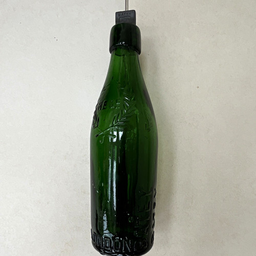 Green embossed glass codd - green,