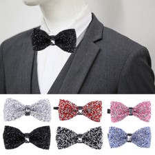 Men Rhinestone Necktie Bow Tie