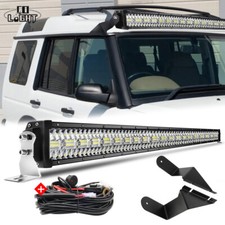 52'' Curved Led Light Bar + Brackets + Wire Fit For Land Rover Discovery 1 & 2