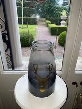 Large Gold Stag Hurricane Lantern Candle Holder Home Decor Hanging Storm Garden