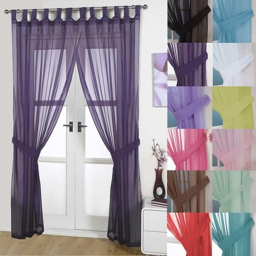 Pair woven voile - of, tab