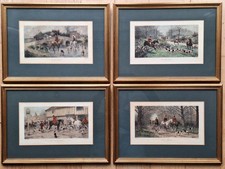 Set of 4 Framed George Wright Hunting Scene Prints.