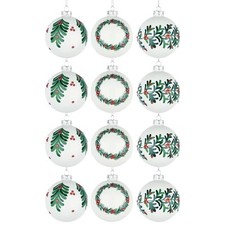 8cm Christmas Baubles Glass