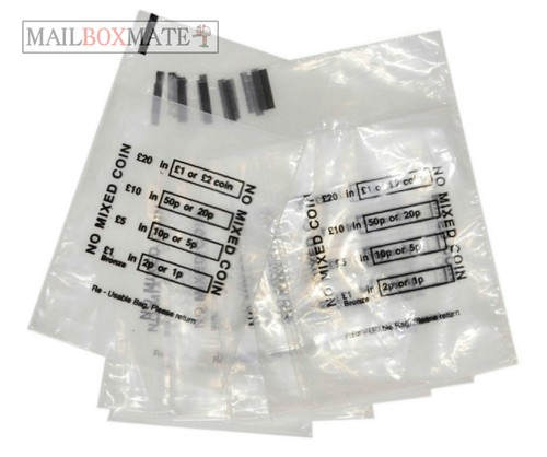 Plastic coin bags - -, money