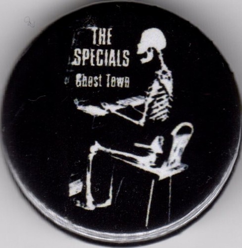 Ghost town pin button - ghost,
