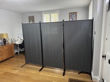 3 Panels Room Divider Wall Folding Room Partition Separator Privacy-Grey