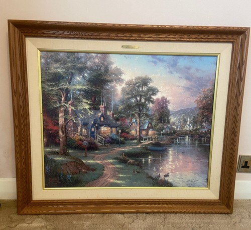 Thomas kinkade hometown lake - hometown,