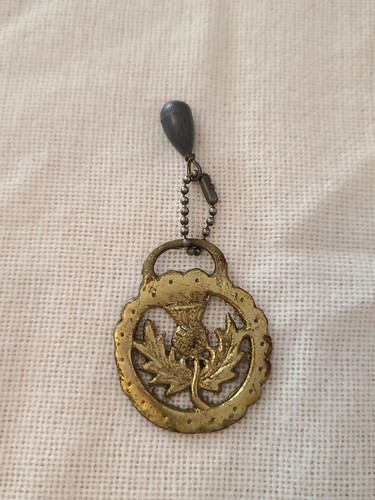 Older brass horse medallion - brass,