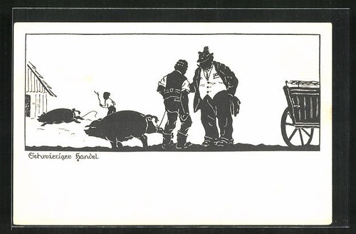 Postcard farmer sells - farmer,