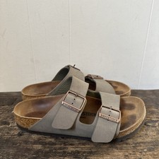 Ladies BIRKENSTOCK ARIZONA Khaki Double Strap Sandals Size UK 4.5 37 Good Cond