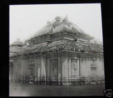 Glass Magic Lantern Slide GARDEN TEMPLE C1910 INDIA