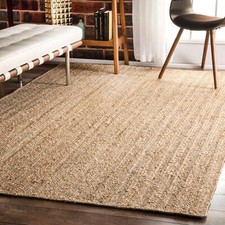 Jute Rug Square Rug Jute Braided Natural Jute Handmade Rustic look