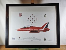 RED ARROWS 2008 SIGNED & FLOWN PRINT HAWK T1A XX308 RAF 90 YEARS LIMITED 386/500
