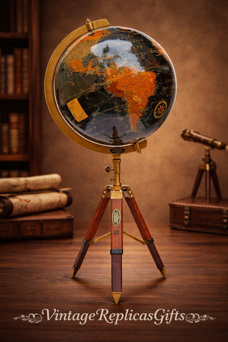 Antique black ocean world - 18",