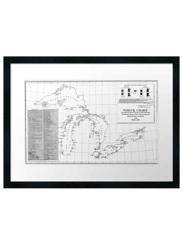 Vintage map shipwrecks of - map,