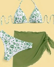 New lined green floral 3 piece