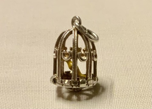 Vintage bird cage - with, yellow