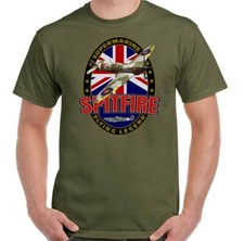 SPITFIRE T-SHIRT Flying Legend Supermarine Battle of Britain RAF WWII Tee Top