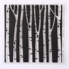 Clear Stamp  - Silicone - CHRISTMAS  - WINTER TREES - BIRCH - TREE - Background