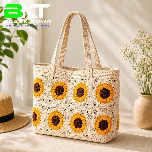 Women handmade crochet tote - women's,