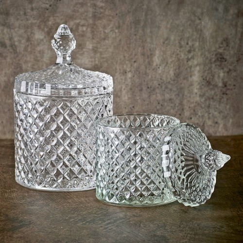 Glass round sweet sugar jar - sweet,