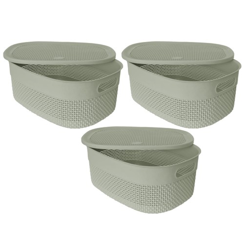 Green 14l plastic storage - x,