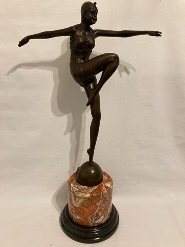Large patinated bronze study - a,