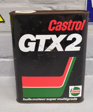 Vintage French Castrol GTX2 Huile Moteur Super, Oil 2 Litre Tin / Can Empty