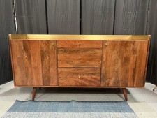 Swoon Fresco Sideboard, Light Brown Mango Wood & Brass, RRP739
