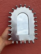 7" PUNCHED TIN MIRROR Mexican handmade hacienda style mirror, folk art