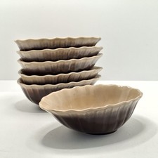 Wedgwood Monterey Avocado Bowls Set of Six Rare Vintage 1980s Tableware