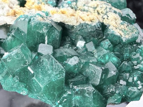 Emerald green dioptase - green,
