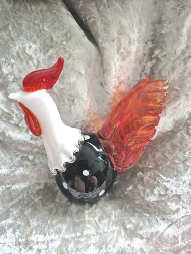 Murano style art glass rooster - murano,