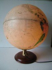 Technodidattica Terrestrial Explorers Route Illuminated World Globe Old Map