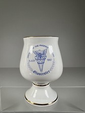 Prinknash Abbey Pottery Goblet White 1987 The Phoenix Factory Opening Gloucester