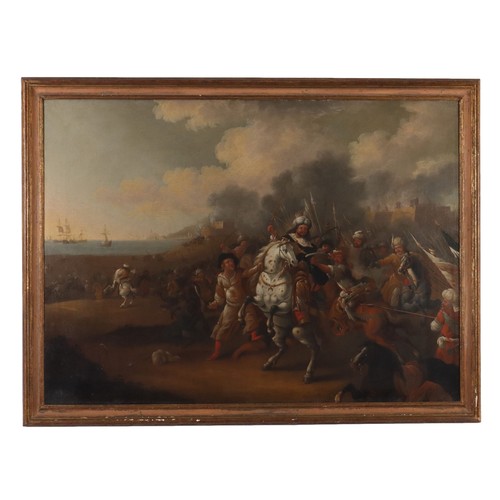 Antique painting battle scene - antique,