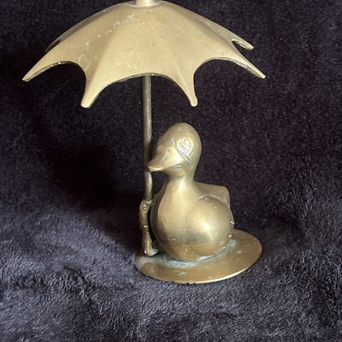 Vintage solid brass duck - vintage,
