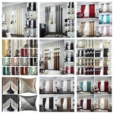 FAUX SILK EYELET  CURTAINS
