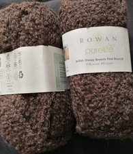 ROWAN Purelife British Sheep Breeds Fine Bouclé Yarn - 10 x 50g Brown
