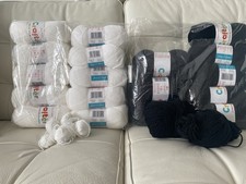 James C Brett Black & White Double Knitting Acrylic Yarn Wool