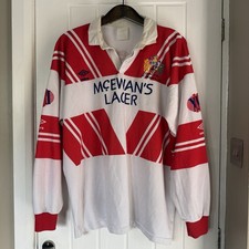 Vintage St. Helens R.L.F.C Rugby Shirt Jersey Long Umbro 1991 1992 1993 Large/XL